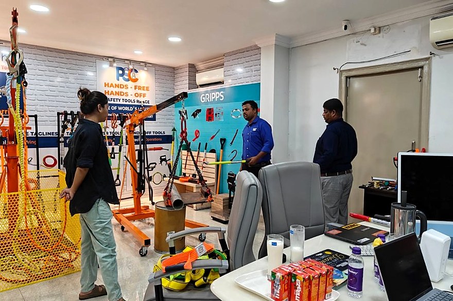 Caterpillar team at the PSC Hand Safety Experience Centre Visakhapatnam